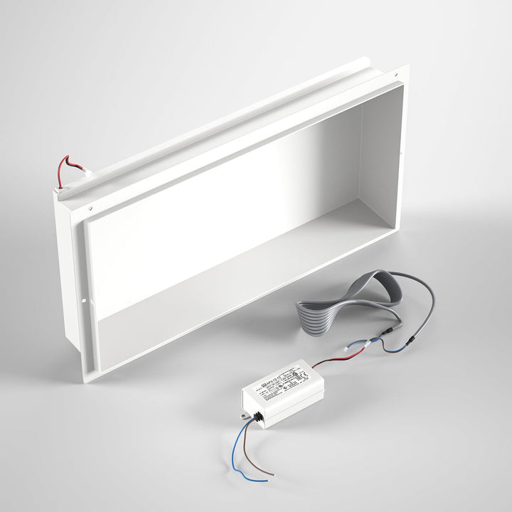 Wandnische Dusche Edelstahl, wasserdichte Nische mit LED-Licht, Eingebettete Duschnische 60x30x10cm,