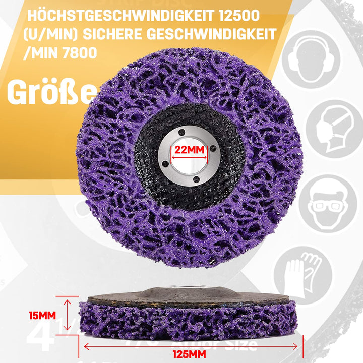 LAIWOO CSD Scheibe 125mm Schleifscheiben für Winkelschleifer, CSD-Scheibe Lila Reinigungsscheibe Set