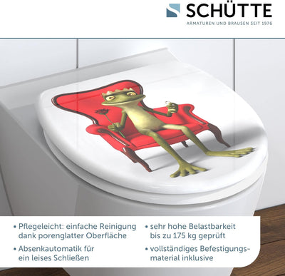 SCHÜTTE 82190 Duroplast WC-Sitz FROG KING mit Absenkautomatik,, Frog King