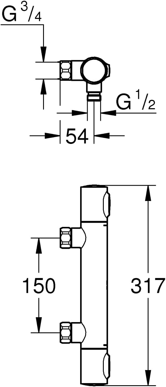 GROHE Precision Flow - Thermostat- Brausearmatur (wassersparend, langlebige Oberfläche, Wandmontage)