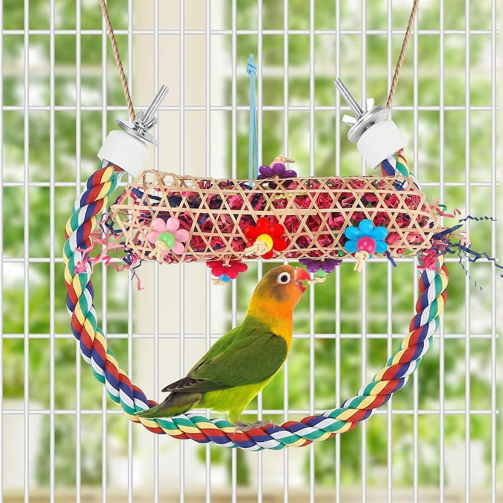 BBjinronjy Vogelspielzeug, Sittichspielzeug, Kauspielzeug, Schreddern, Futtersuchspielzeug, Hängespi