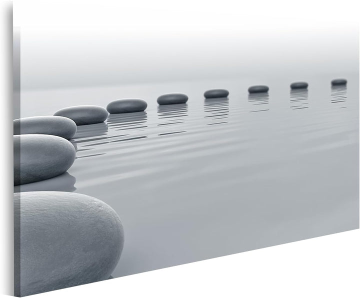 islandburner Bild auf Leinwand Steine Im Wasser Kreisförmig Angeordnet Bilder Wandbilder Poster Lein