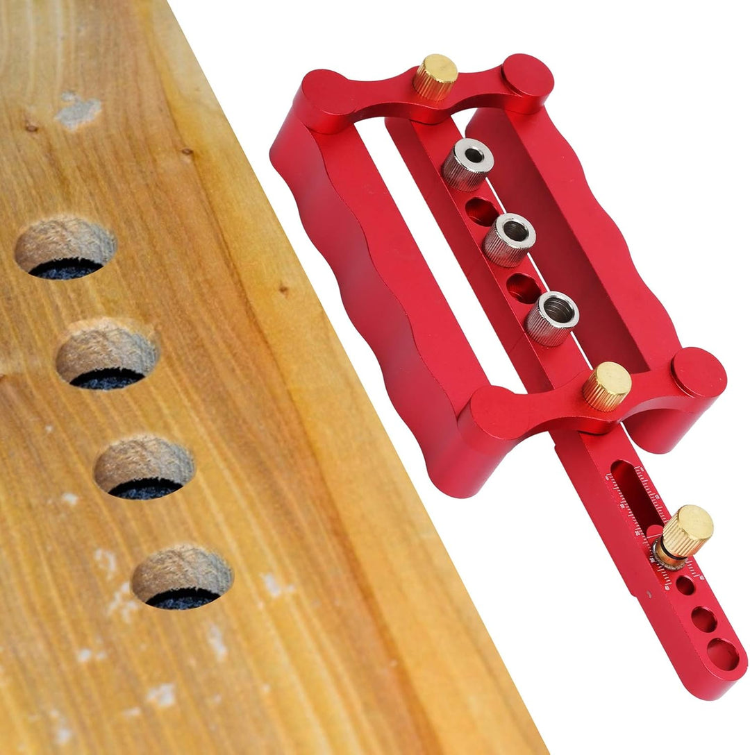 Selbstzentrierende Dübellehre, Bohrschablone mit Massstabsystem für präzise Holzbohrungen und Möbelm
