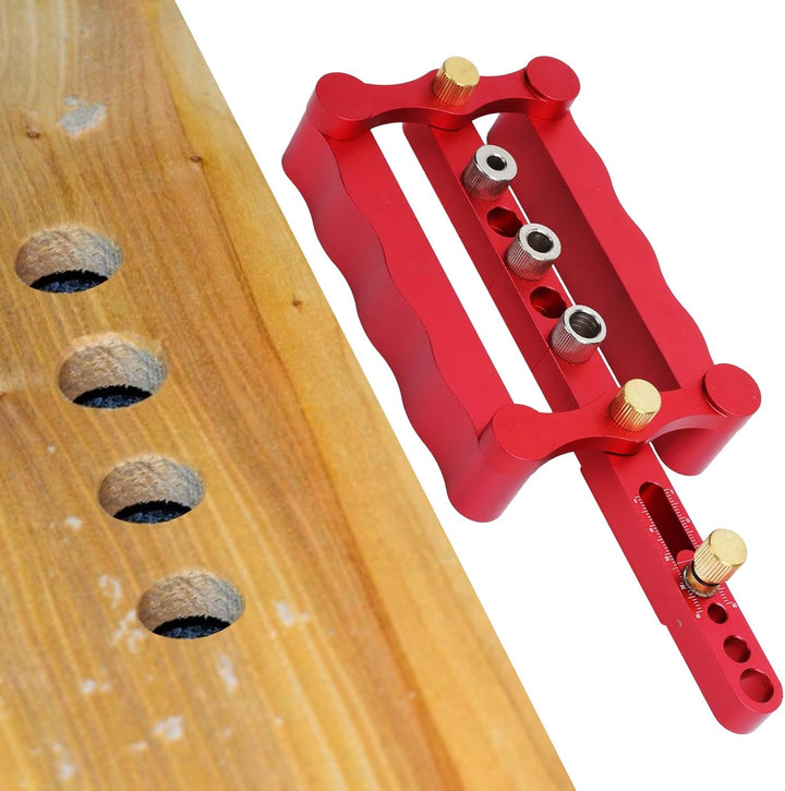 Selbstzentrierende Dübellehre, Bohrschablone mit Massstabsystem für präzise Holzbohrungen und Möbelm