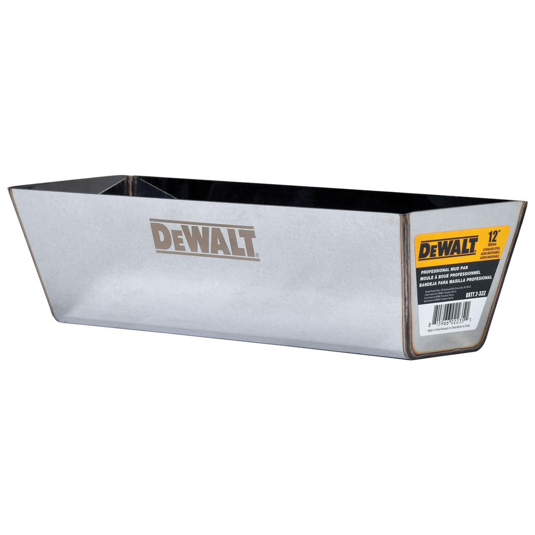 DEWALT 12" Drywall Mud Pan | Stainless Steel | DXTT-2-332 12 Inch, 12 Inch
