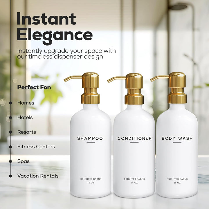 Brighter Barns Luxuriöses Shampoo- und Conditioner-Spender-Set – Duschseifenspender – Shampoo-Spülun