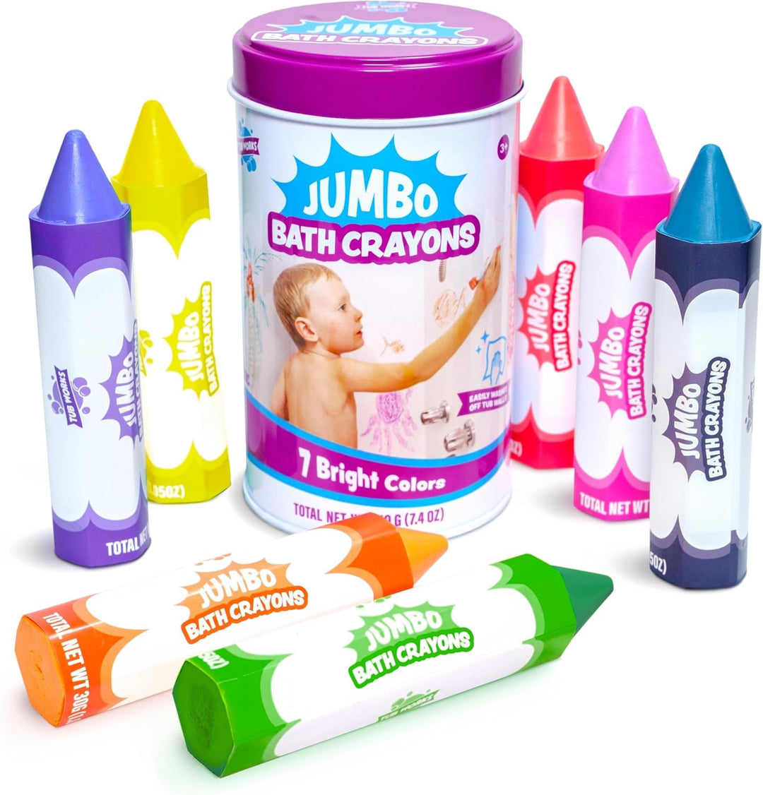 Tub Works® Gross Badestifte Badespielzeug,7 Stifte | Ungiftige, abwaschbare Badewannenstifte für Kle