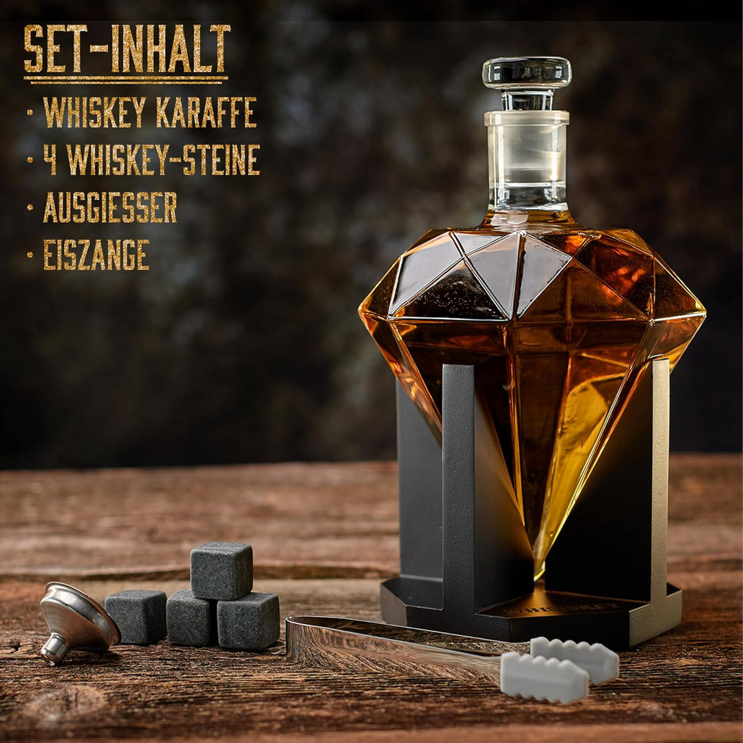 WHISISKEY Whisky Karaffe Set - Whiskey Geschenkset - Geschenke für Männer - Männergeschenke Geschenk