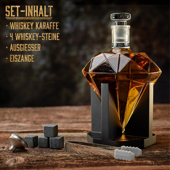 WHISISKEY Whisky Karaffe Set - Whiskey Geschenkset - Geschenke für Männer - Männergeschenke Geschenk