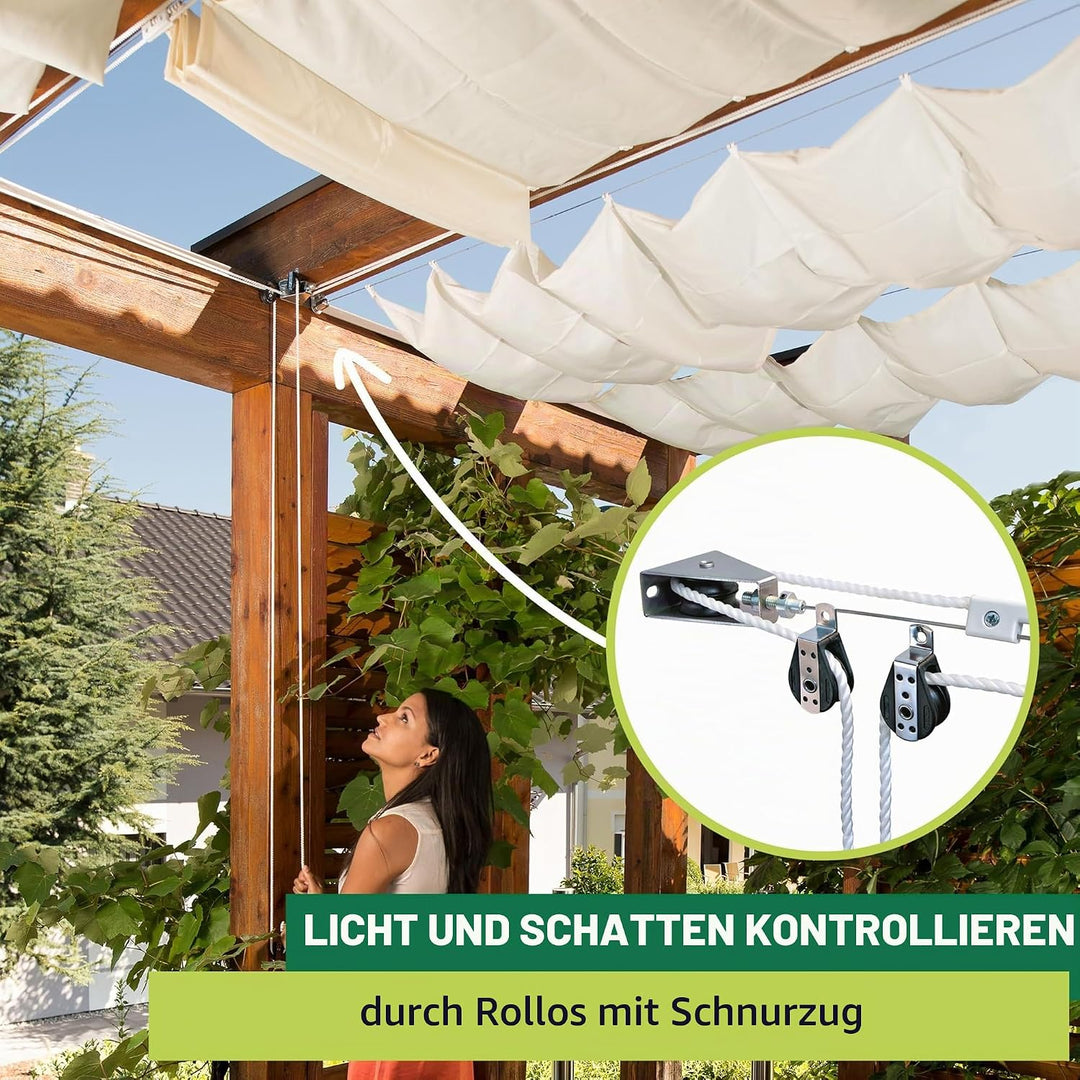 Sonnensegel 420x140cm Uni-weiss (Packung mit 2) Weiss 420 x 140 cm (Packung mit 2), Wei&amp;