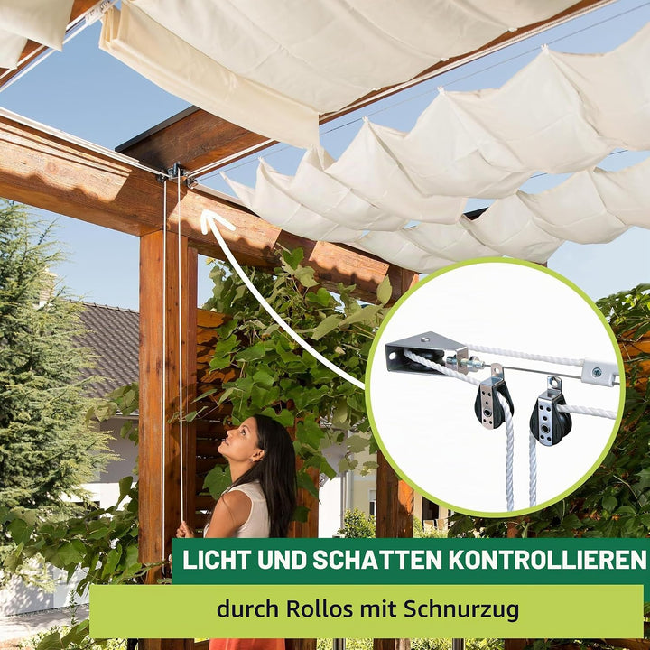 Sonnensegel 420x140cm Uni-weiss (Packung mit 2) Weiss 420 x 140 cm (Packung mit 2), Wei&amp;