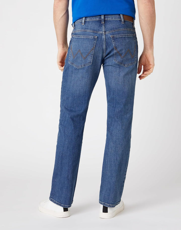 Wrangler Herren Jeans Straight - Mid Waist - Regular Fit - Blau Schwarz W30-W44 30W / 30L Mid Stone,