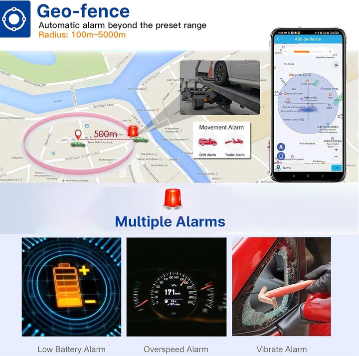 GPS Tracker Auto ohne ABO, 10000mAh GPS Tracker mit Starker Magnet, Langer Standby Echtzeit Position