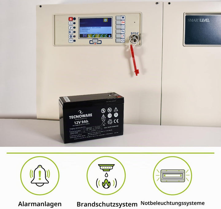 Tecnoware Power Systems - Ersatzbatterie für USV, Videoüberwachungs- und Alarmsysteme, 12V Spannung,