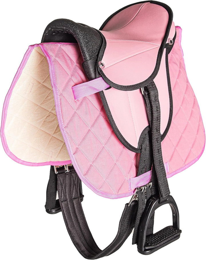 PFIFF 103106 Sattelset für Shettys oder Holzpferde, Komplettset, Kindersattel, Rose, Rose
