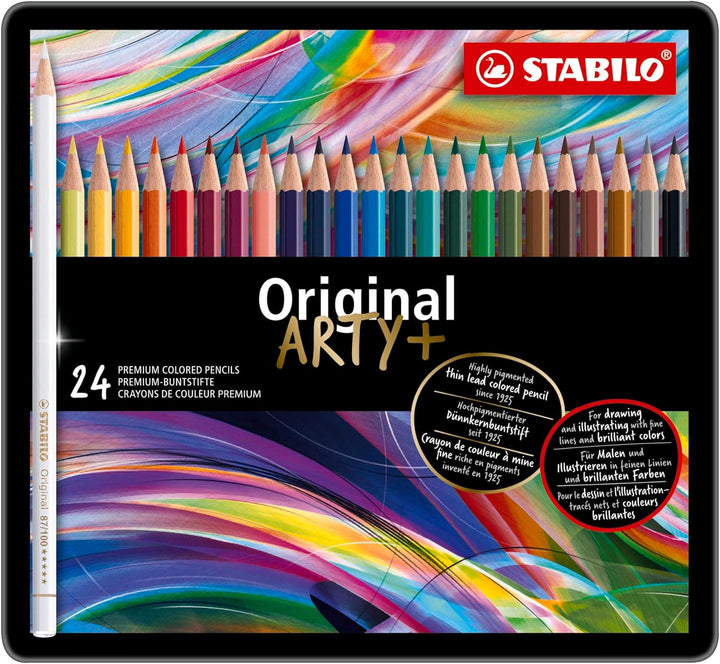 Premium-Buntstift - STABILO Original - ARTY+ - 24er Metalletui - mit 24 verschiedenen Farben, 24er M