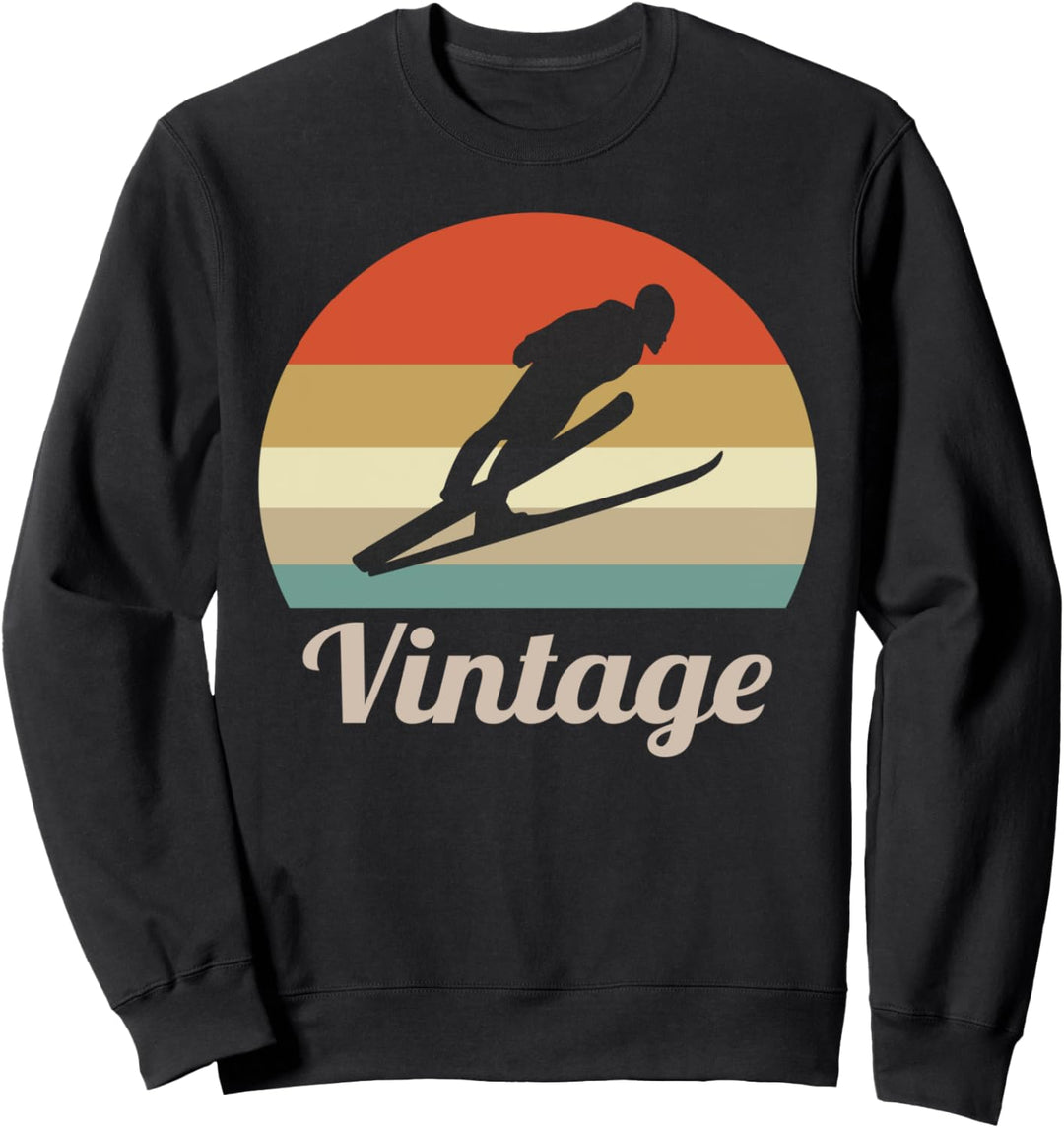 Skispringen Skispringer Skisprung Fun Vintage Retro Style Sweatshirt