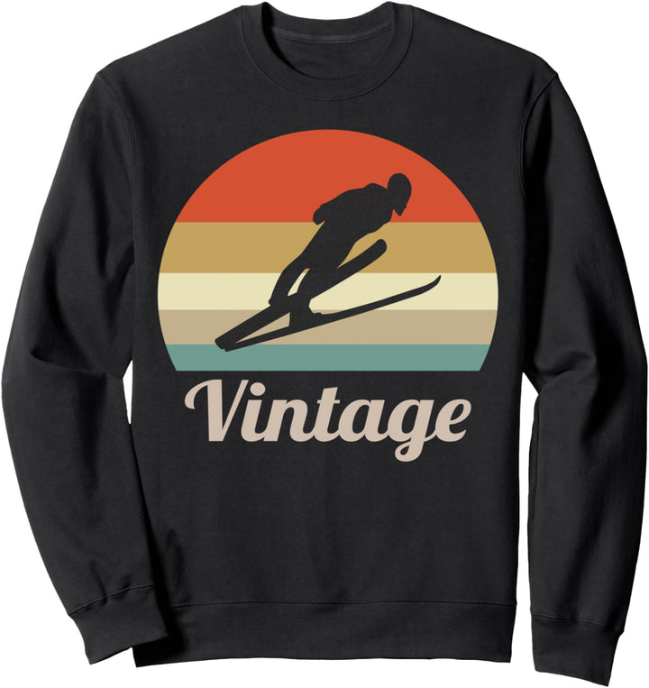Skispringen Skispringer Skisprung Fun Vintage Retro Style Sweatshirt