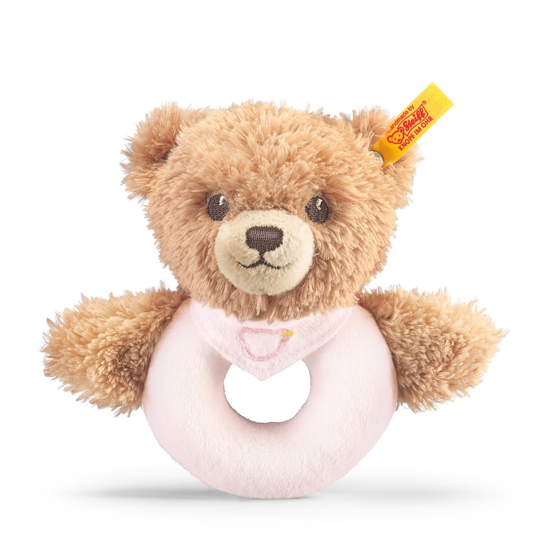 Steiff Kuscheltier Schlaf-gut-Bär Greifling mit Rassel, Süsses Stofftier, Jungen, Mädchen & Babys ab