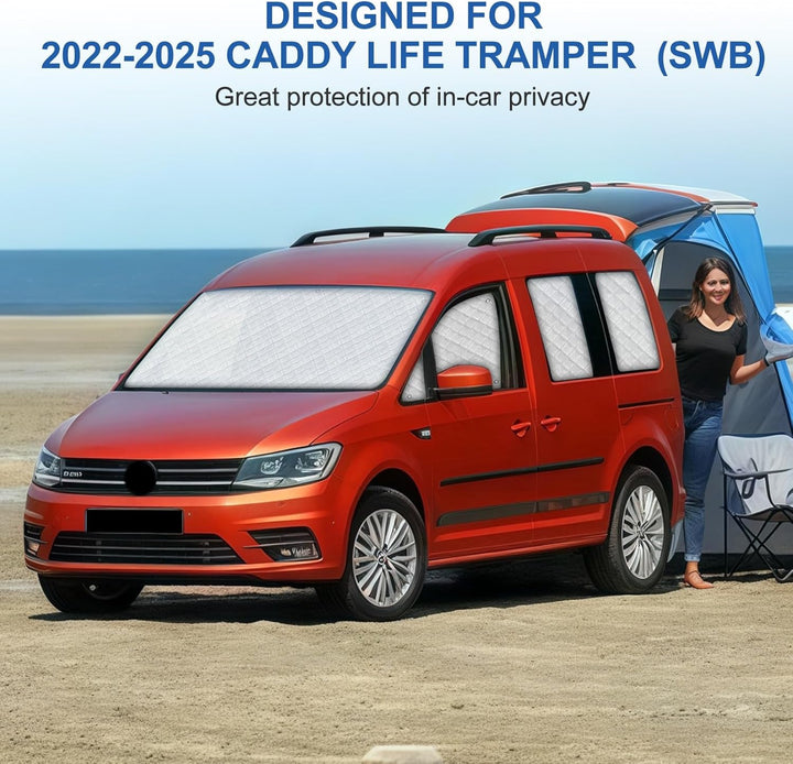 Thermomatte Fahrerhaus Innen Kompatibel mit 2022-2025 Caddy Life Tramper,10PCS SWB Faltbare Sonnensc