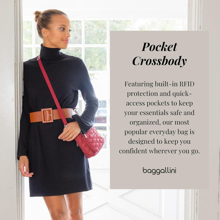 Baggallini Damen Pocket Crossbody Umhängetaschen Apfel, Apfel