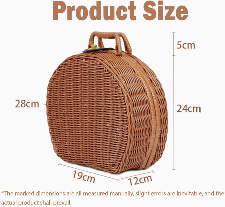 Picknickkorb,Picnic Basket,Picknick Korb,Picknickkorb 2 Personen,mit Griff,Geeignet für Picknick und