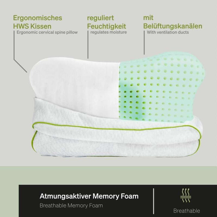 BLACKROLL® Recovery Pillow (50 x 30 cm), orthopädisches Kissen für erholsamen Schlaf, ergonomisches