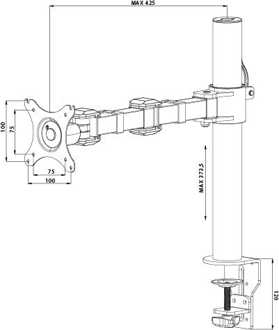 iiyama DS1001C-B1 Einzel-Monitor Halterung (Tischklemme oder Tischdurchführung) für Displays bis 32