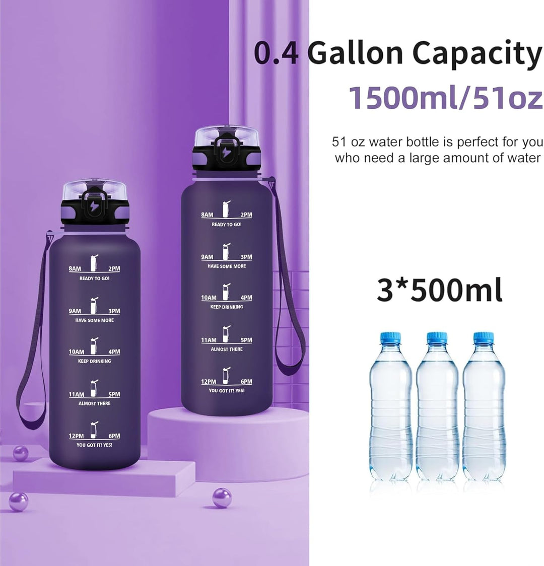 Grsta Trinkflasche 1,5 Liter - Sport, BPA Frei, Kohlensäure Geeignet, Auslaufsicher, Wasserflasche M