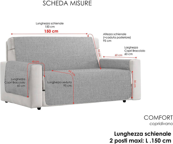 Italian Bed Linen Comfortable Sofa Blanket, dunkelgrau, 2 Plätze Maxy 2 Plätze MAXY Dunkelgrau, 2 Pl