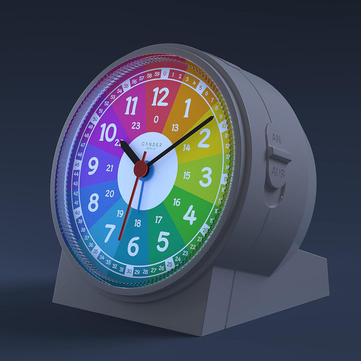 Cander Berlin MNU 1009 R Kinderwecker Wecker Kinder lautlos bunt geräuschlos Licht Snooze Tischuhr B