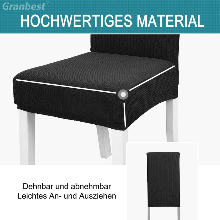Granbest Premium Wasserdicht Esszimmerstuhl Abdeckungen Satz Von 6, Elastische Hohe Zurück Stuhlhuss