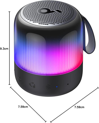 soundcore Glow Mini Speaker, Tragbarer Bluetooth-Lautsprecher, 360° Sound, Lichtshow, 12h Spielzeit,