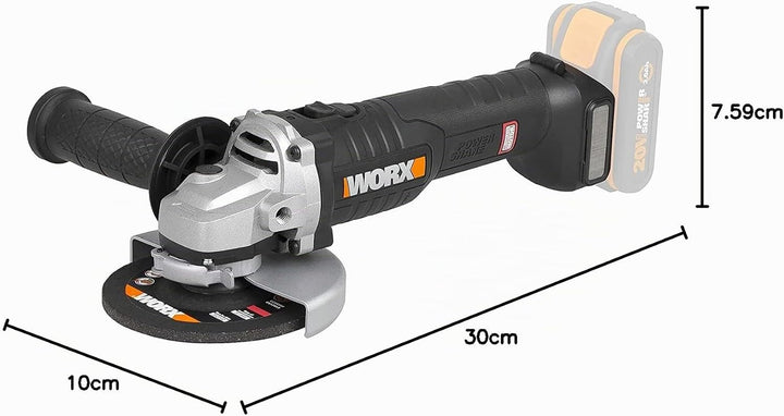 WORX WX813.9 Nitro 20V Akku-Winkelscheifer – leistungsstarke Flex mit Brushless Motor - mehr Leistun