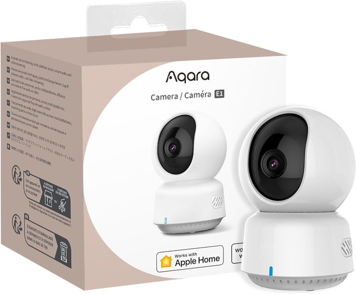 Aqara 2K Innenraum-Sicherheitskamera E1, Schwenken & Neigen, HomeKit Secure Video, Zwei-Wege-Audio,