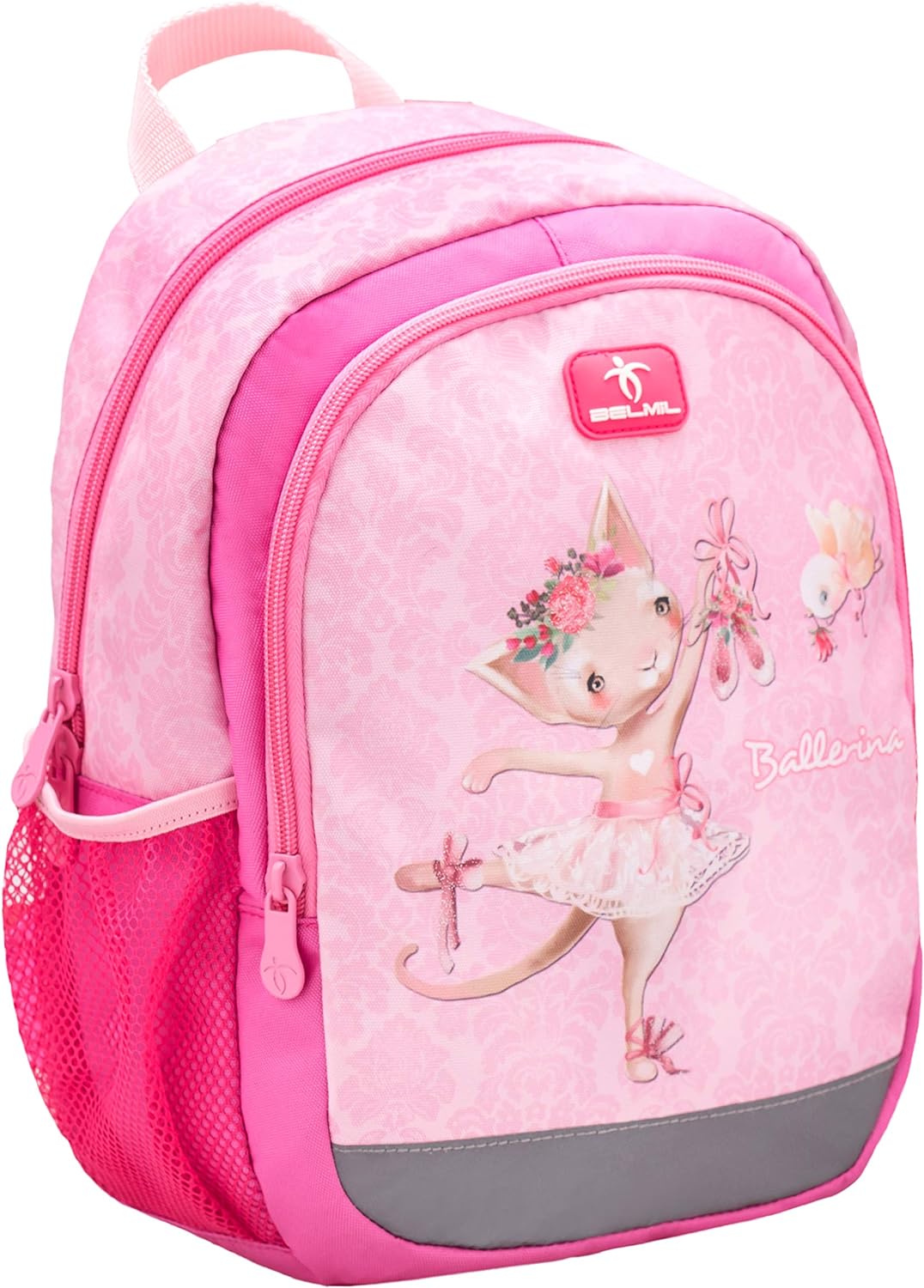Belmil Kindergartenrucksack mit Brustgurt und Namensschild für 3-6 Jährige/Mädchen / 12 L/Krippenruc