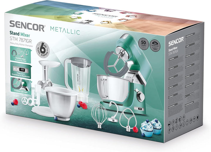Robuster Handmixer aus Metall, 1000 W, Grün
