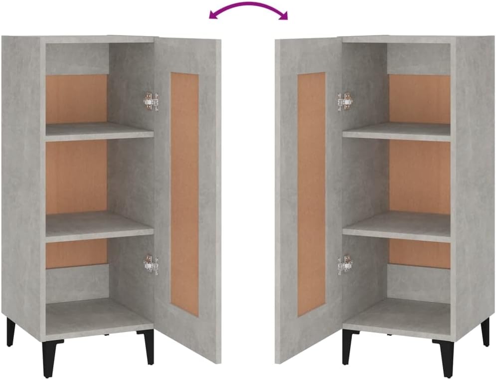 Sideboard Betongrau 34,5x34x90 cm Schrank Klein Kommode Kommoden &amp; Sideboards Flur Kommode WC Schran