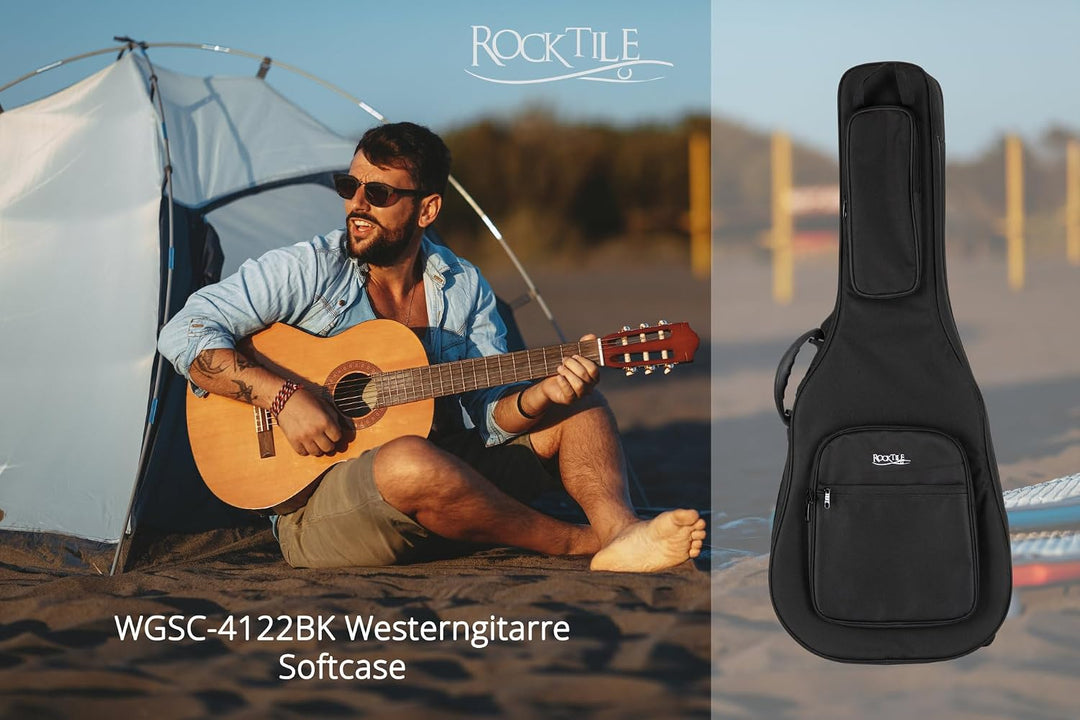 ROCKTILE WGSC-4122BK Softcase für Westerngitarre, Aussenabmessungen: ca. 110 | Passend für jede West