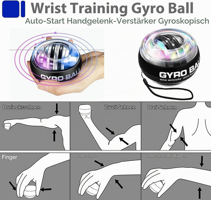 Handtrainer Fingertrainer, Griffkraft Trainer Training Set - 6er-Pack, Verstellbarer Grip Trainer, F