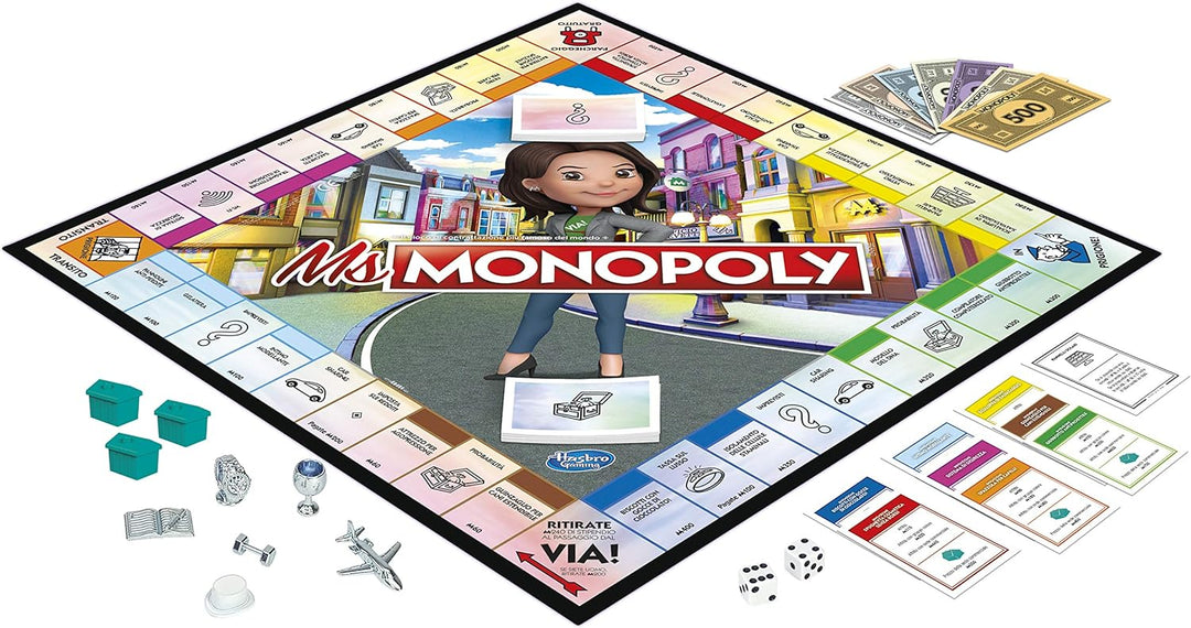 Monopoly Hasbro Ms, Multicolor, E8424103 Ms Monopoly, Ms Monopoly