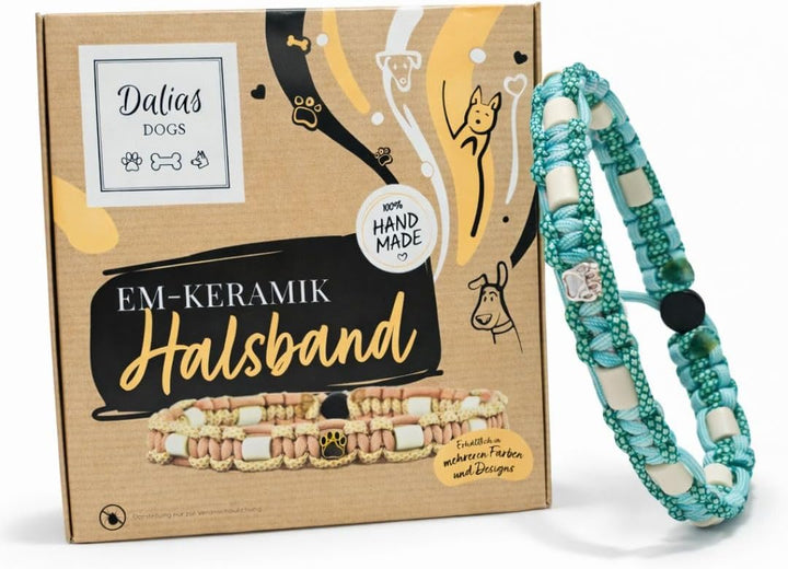 EM-Keramik-Halsband für Hunde &amp; Katzen - Massanfertigung EM-Band Original US-Paracord (51-60 cm, Min