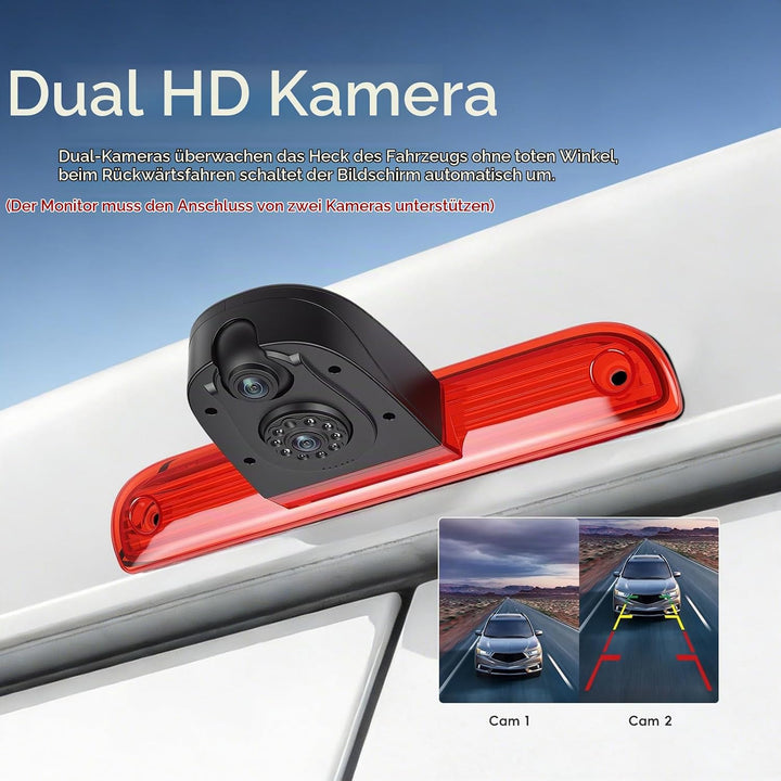 SIXWIN 720P Rückfahrkamera mit Bremsleuchte, Auto Rückfahrkamera für Fiat Ducato 2006-2018 | Peugeot