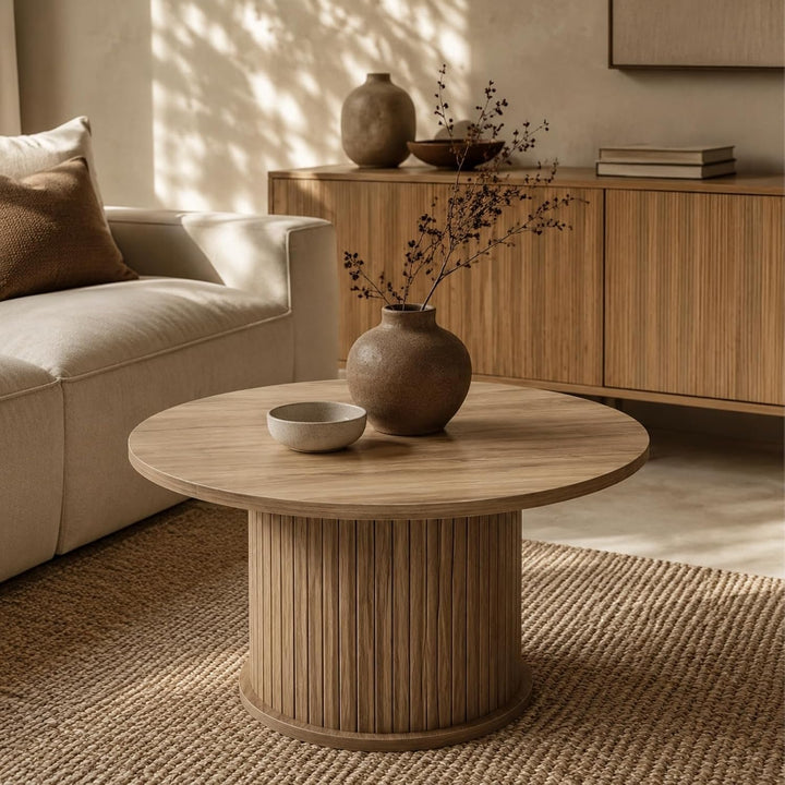 Gerippter Couchtisch, 70 x 40 cm, MDF-Holz