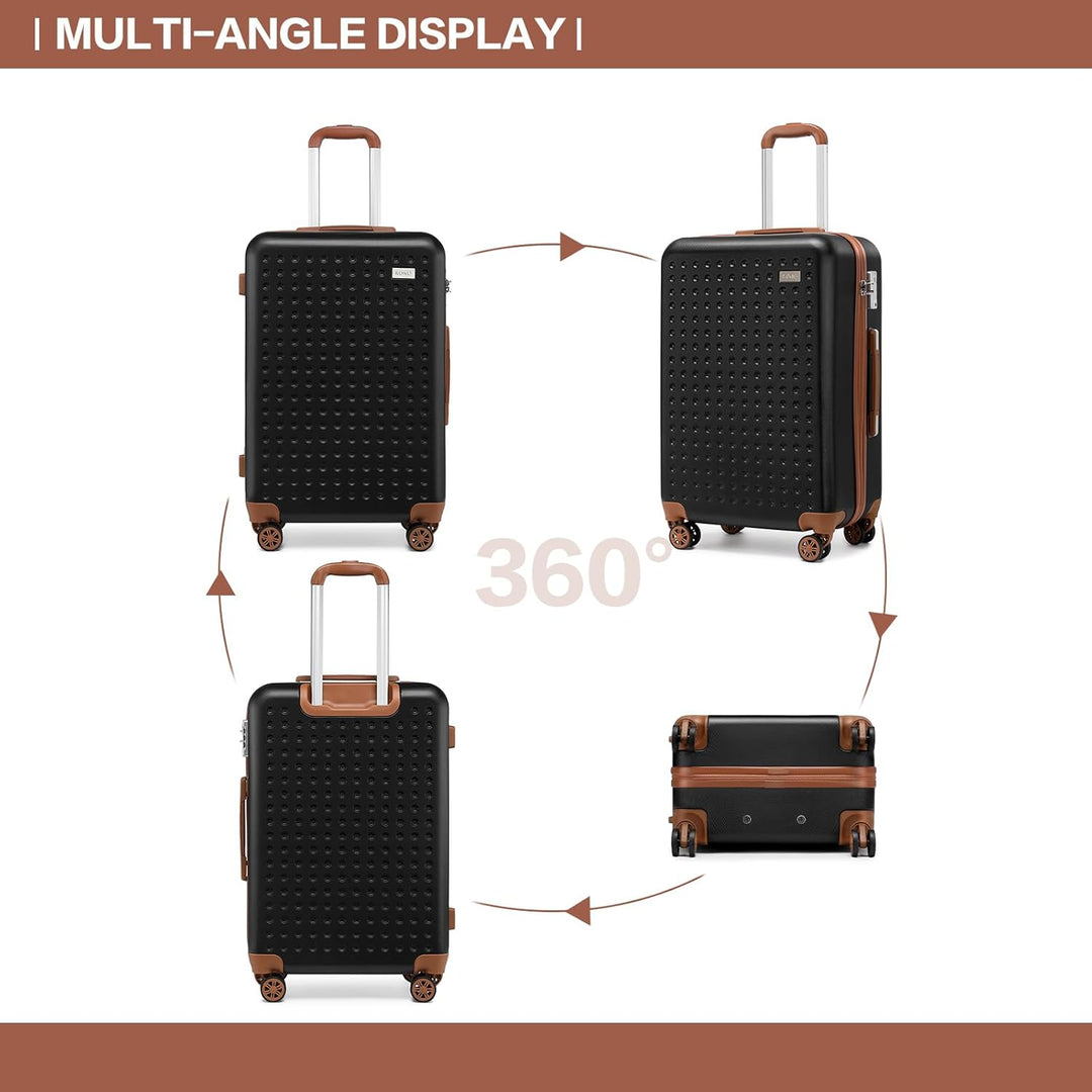 KONO Koffer Trolley Gross Hartschalenkoffer Reisekofferset Koffer Kofferset Gepäck Rollkoffer Schlos