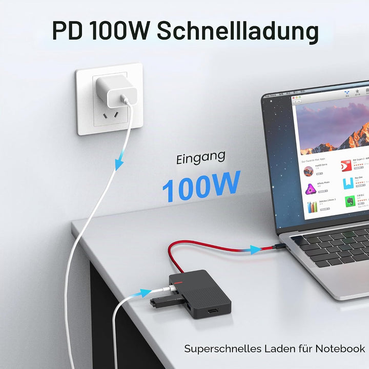 USB C Hub Multiport Adapter, 7 in 1 USB C Laptop Docking Station mit 4K HDMI, 3 Ports USB 3.0, TF/SD