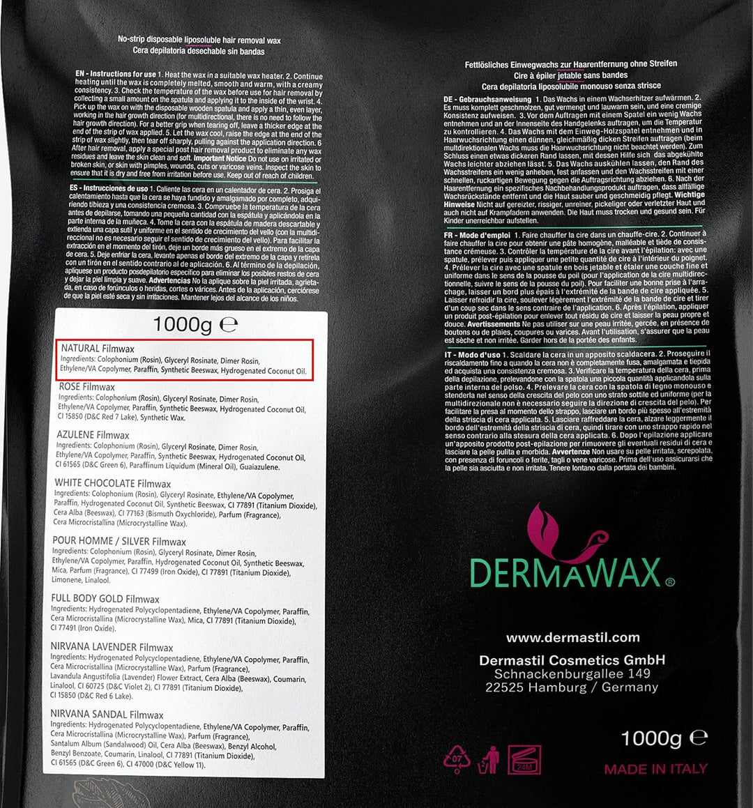 Dermawax Natural Honig Wachs Wachsperlen zur Haarentfernung-Waxing Perlen für alle Hauttypen zur Ges