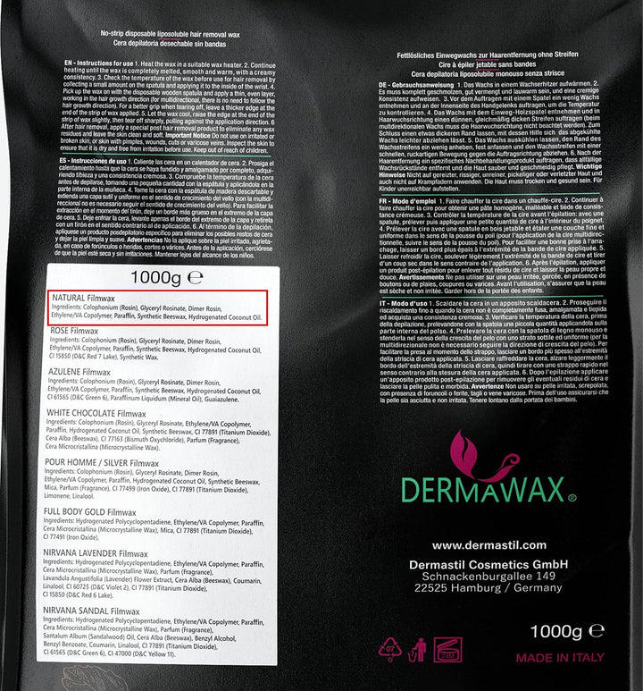 Dermawax Natural Honig Wachs Wachsperlen zur Haarentfernung-Waxing Perlen für alle Hauttypen zur Ges