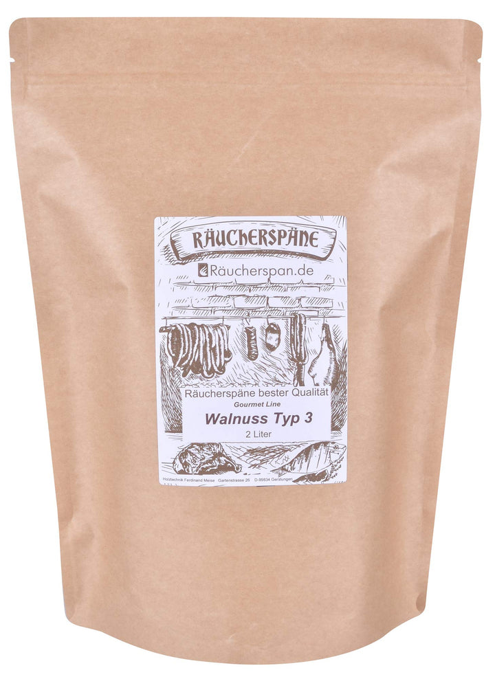 Räucherspan.de - Smoke Chips Walnuss-Holz 2 L- feine Späne 0,3-1 mm Sparbrand geeignet Walnuss - 2 L