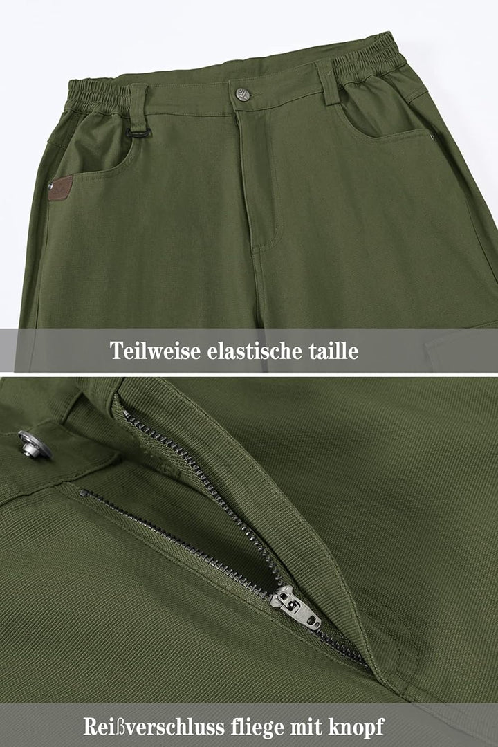 YSENTO Herren Cargohose Männer Arbeitshosen Stretch Chino Kargohosen Vintage Baggy Hosen Baumwolle 4